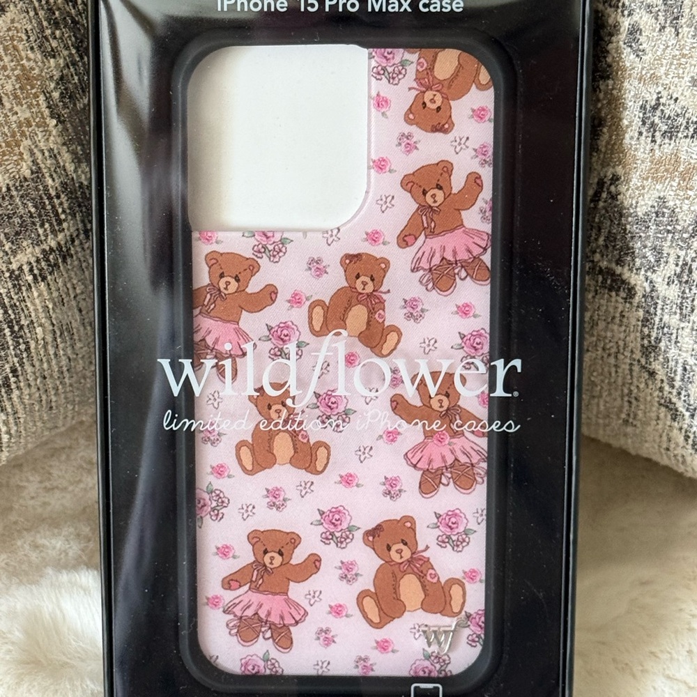 Wildflowers Pink Bear-y Ballet iPhone 15 Pro Max Phone Case